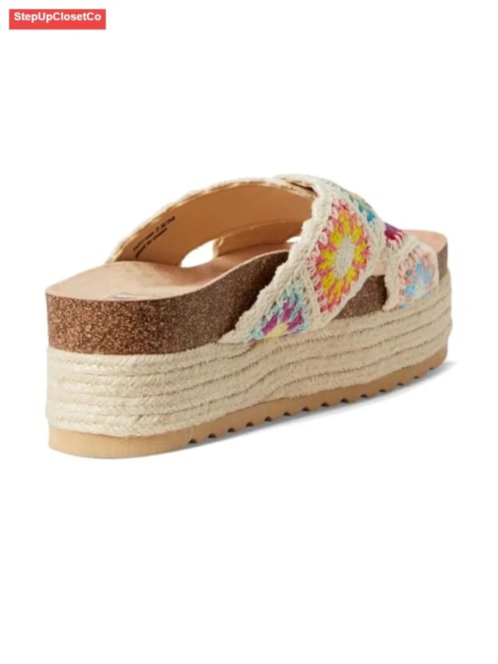 Espadrille Wedge Sandals - Cushioned Platform with Ankle Strap